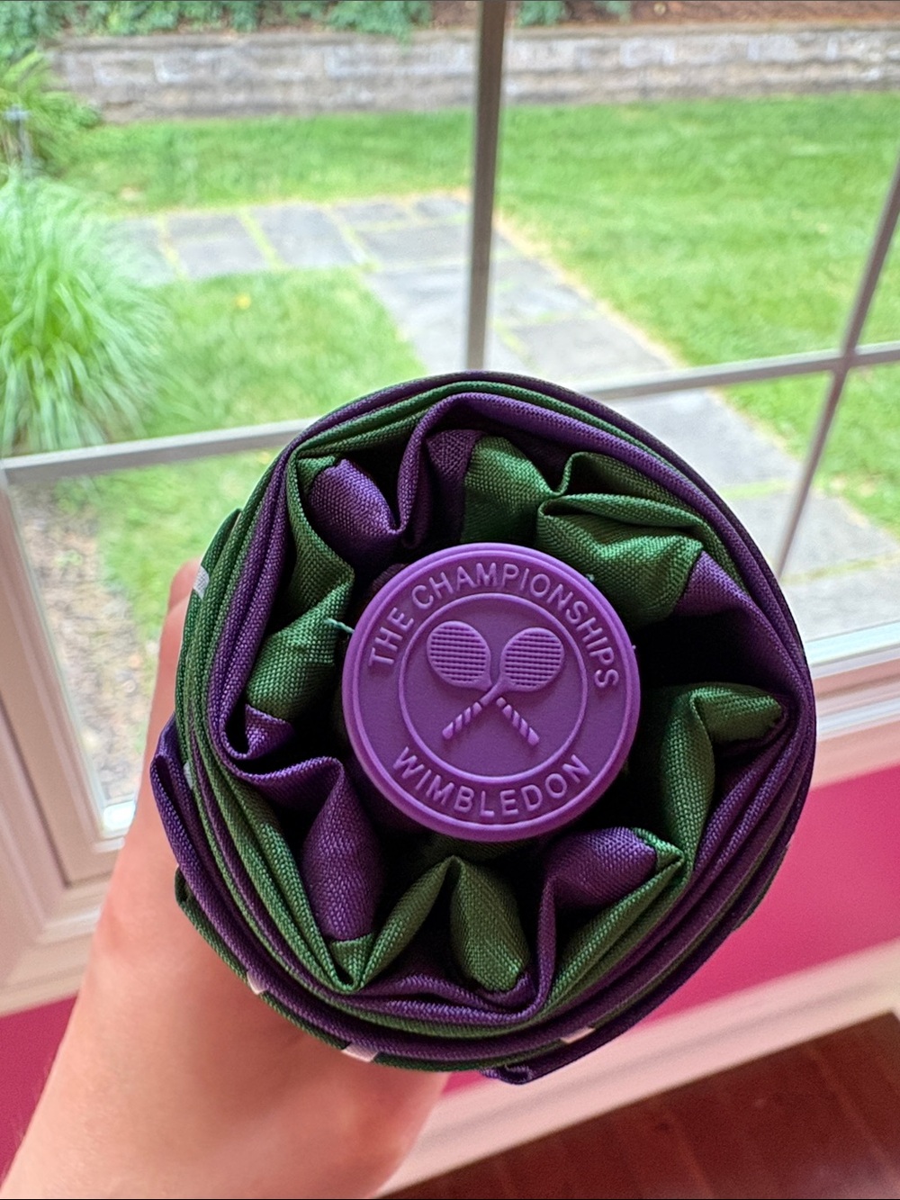 Wimbledon Green and Purple Compact Umbrella NWT - Picture 3 of 6